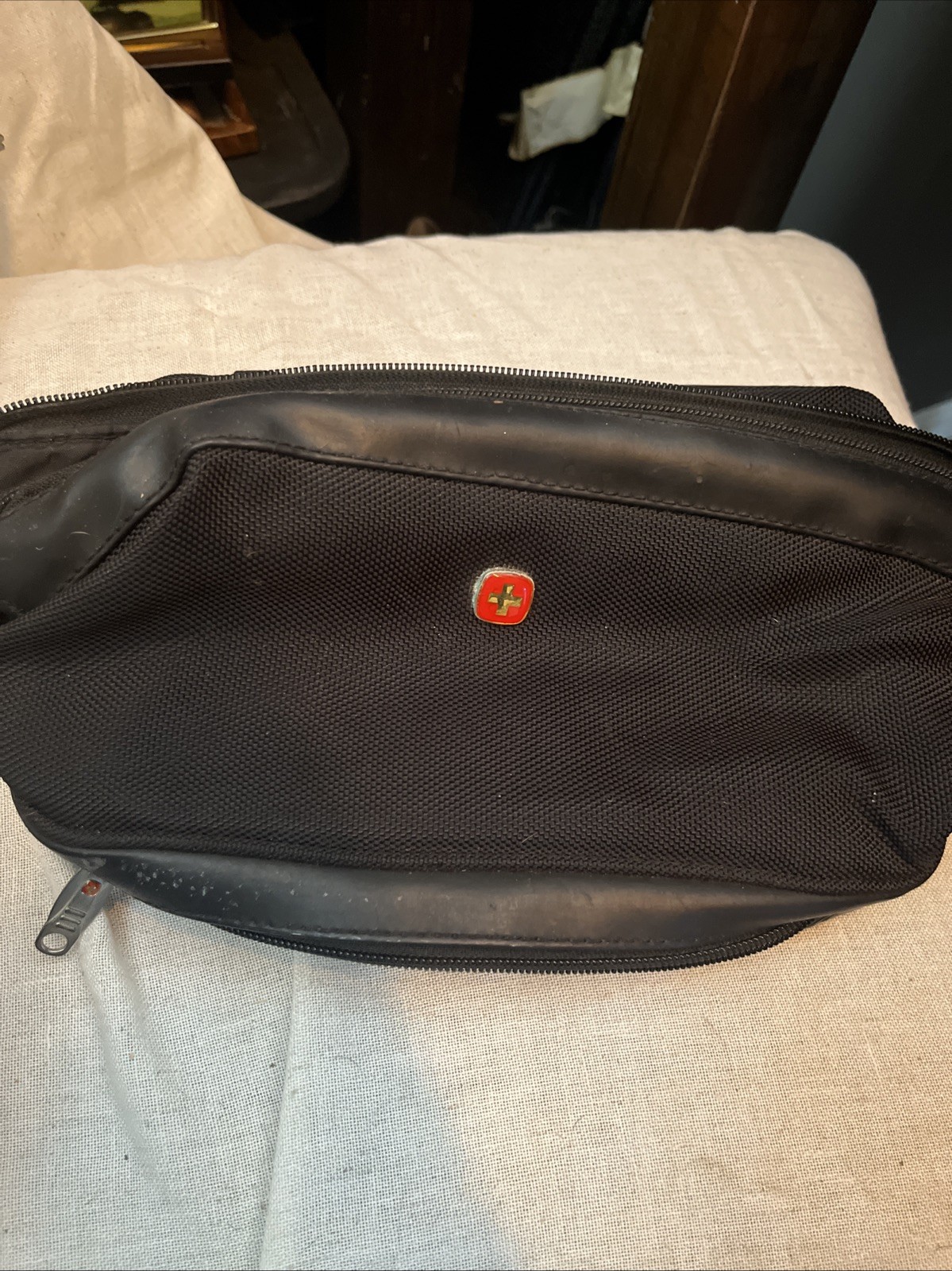 Swiss Gear Toiletry Bag Black Shaving Kit Travel Case 2 zip 