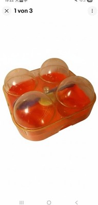 Original DDR 4 er Eierträger in Orange Eierbox Eierbehälter ( Löffel von Milka )