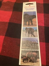 Mrs. Grossman's Wild Animal Stickers 4 Stickers - 1 Strip - Photo Real Elephants