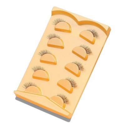 5 Pairs of Natural Half Cat-Eye False Eyelashes, with mixed lengths 3 5 9 mm.