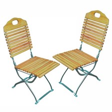 Klappstuhl 2er Set Gartenstuhl klappbar Biergarten Stuhl Terrasse Balkon Garten