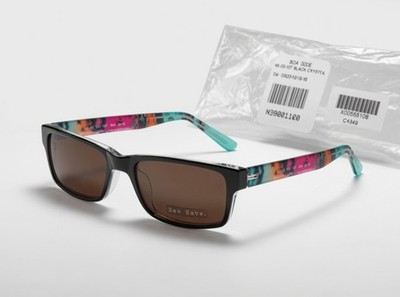 New Wave NE-03-107 Black Crystal Sunglasses - Rectangular Sport Style (Unisex)
