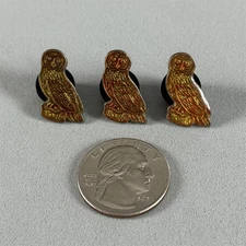 Lot of 3 Vintage Sitting Hoot Owl Owls Pins Pinbacks #56737