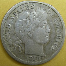 1915 Barber (Liberty Head) Dime - 90% Silver