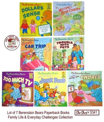 Berenstain Bears Lot of 7 Paperback Books Money, Pets, Chores, TV, Junk Food VGC