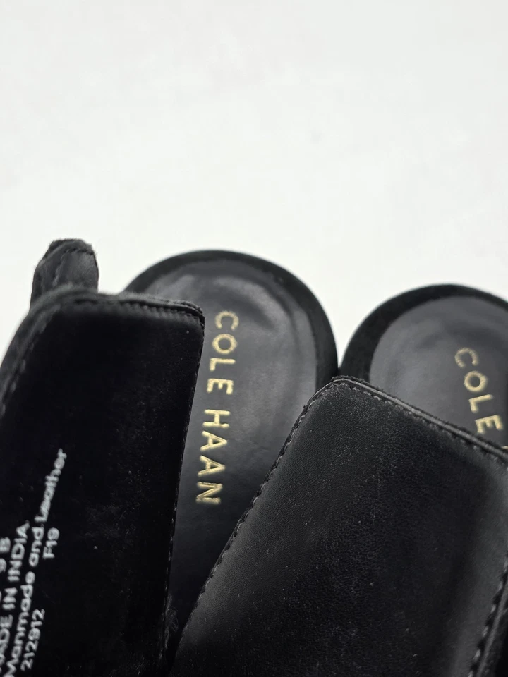 Cole Haan Shoes Womens Size 9 Black pippa Leather Slingback Block Heel Mules - Image 4 of 4