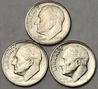1948 P D S Roosevelt Silver Dime Year Set, 90% Silver, Great For Albums, R-48AB