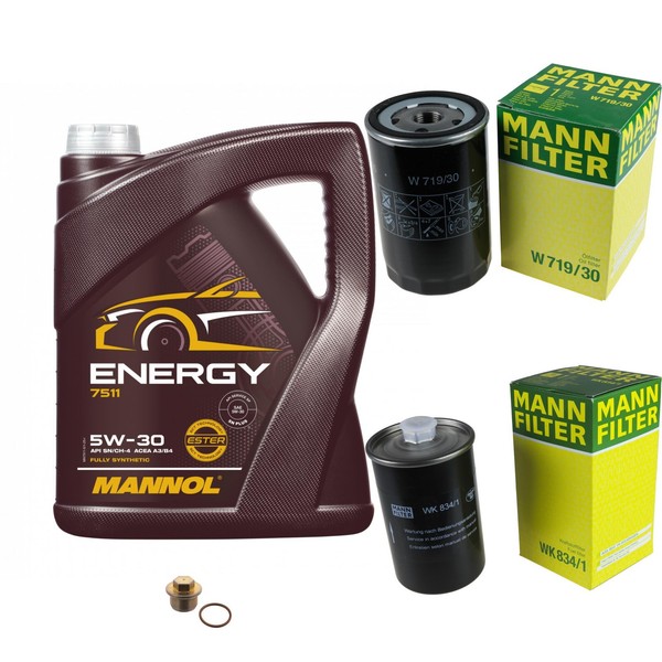 Inspektionspaket 5L Mannol Energy 5W-30 FüR Audi 100 2.6 2.8 E S4 Turbo Quattro-image