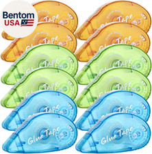 12 Pack Double Sided Tape Roller, Scrapbooking Tape, Permanent Adhesive Tape Dis