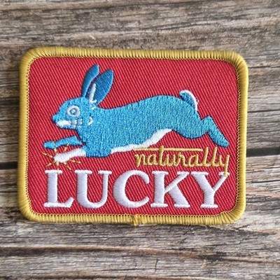 Lucky Rabbit Retro Vintage Style Luck Bunny Rockabilly Iron On Patch