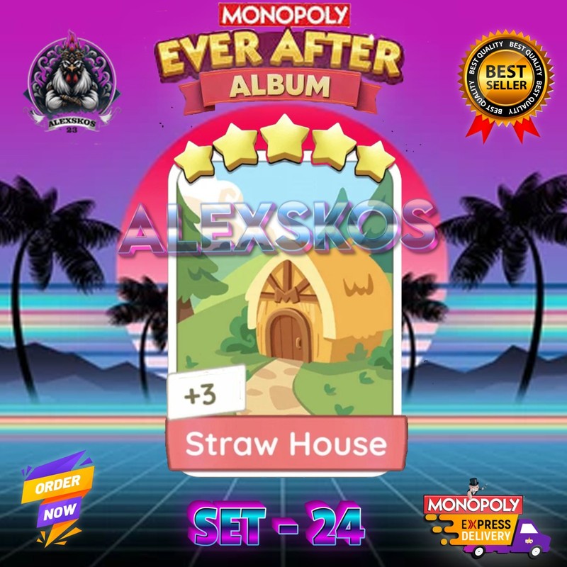 STRAW HOUSE ⭐️ MONO_POLY_MO_-GO 5 STARS STICKERS CARDS ⚡️FAST SEND ⚡