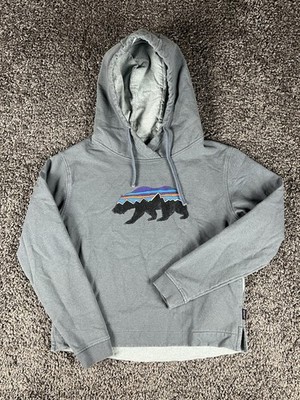 Patagonia women small s sweatshirt hoodie Fitz Roy Bear Uprisal Blue 
