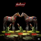 Budweiser Bud Light Beer Advertising Metal  Sign 8x12in Vintage Clydesdale FROGS