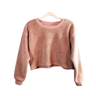 Sundown by Splendid Ashley Cropped Teddy Fleece Pullover Cozy Comfy Women's S