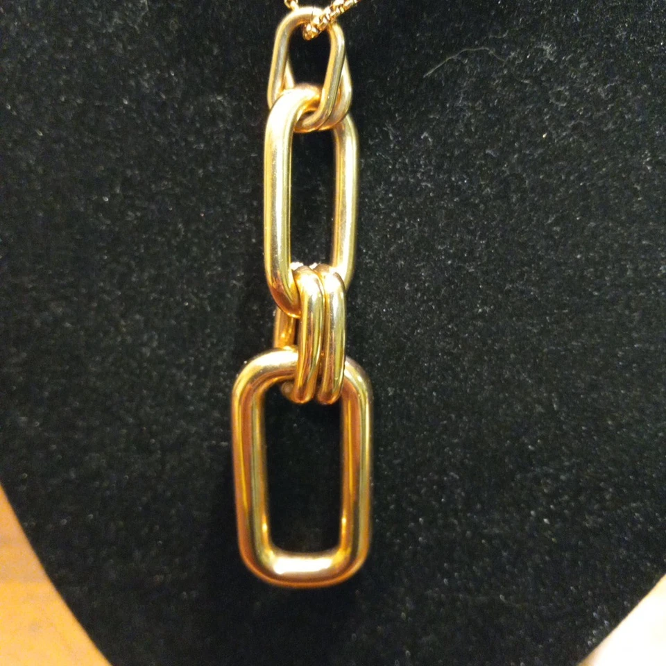 MICHAEL KORS ICONIC LINKS LONG GOLD-TONE CRYSTAL PAVE NECKLACE  - Image 4 of 4