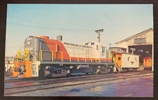 PROVIDENCE&WORCHESTER 161 LOCOMOTIVE TRAIN MASSACHUSETTS 1973 CHROME POSTCARD