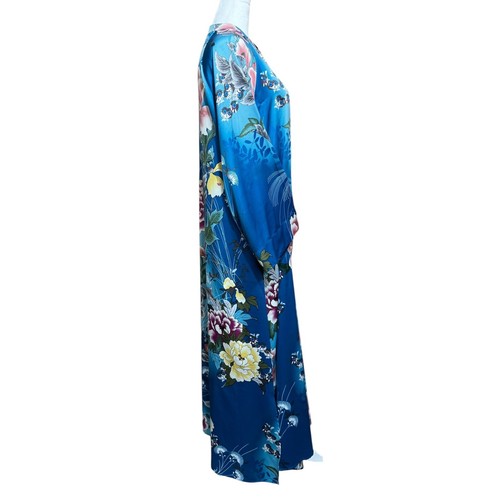 Natori Women's Floral Muu Muu Kimono Duster Robe Maxi Kaftan Zip Pockets SZ M - Picture 7 of 11