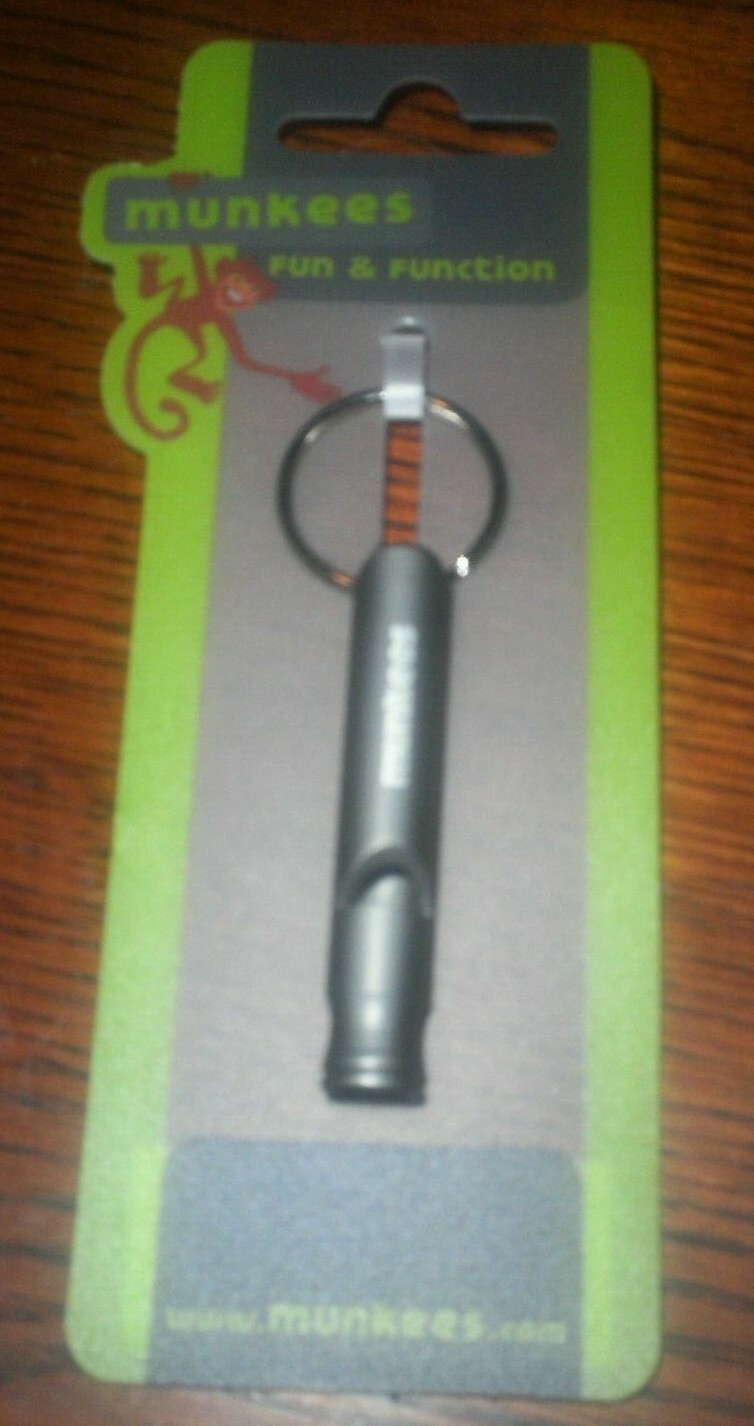Munkees Carabiner Key Chain Fun Function Camping Scouts Hiking School Whistle