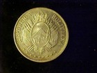 Bolivia One Boliviano 1873 Fe Unc Possibly Cleaned