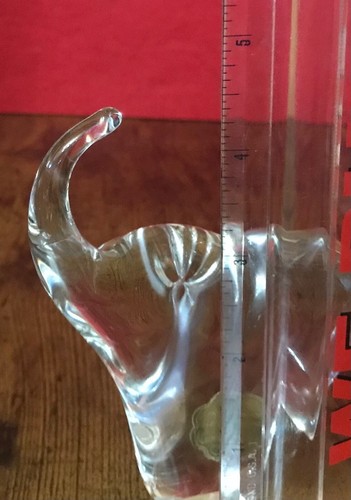Signed MCM Royal Kendall Lead Crystal Trunk Up Elephant Clear Glass Sculpture - Picture 2 of 5