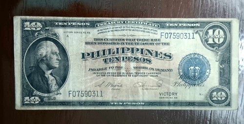 Philippines Victory Series 66 – 10 Pesos Treasury Certificate (Osmeña/Hernandez)