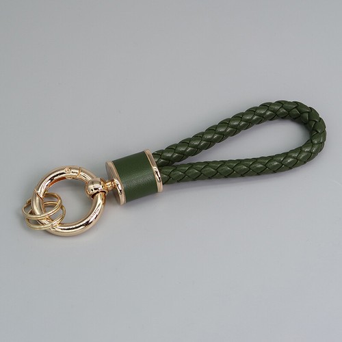 Braided Rope Keychain PU Leather Woven Wristlet Keychain Strap For Men Women DJO - Picture 13 of 60
