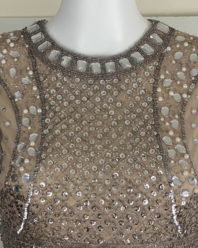 Carli Bybel x Missguided Beaded Sequins Rhinestone Mini Dress Women’s size 4 - Picture 8 of 12