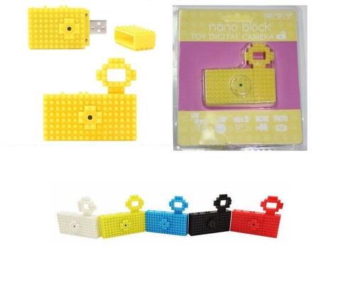 Toy Block Digitalkamera anpassbar Nano Blox gelb/lila Toi Kamera - Bild 3 von 4
