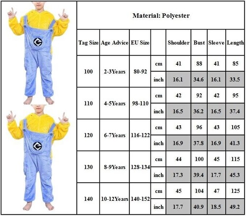 Minions tuta da gioco bambino ragazzo pigiama flanella tutina costume Halloween IT - Foto 5 di 16