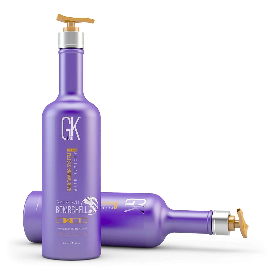 GK HAIR Miami Bombshell Taming Blonde Purple Keratin Treatment Toning Blowout - Image 3 of 4