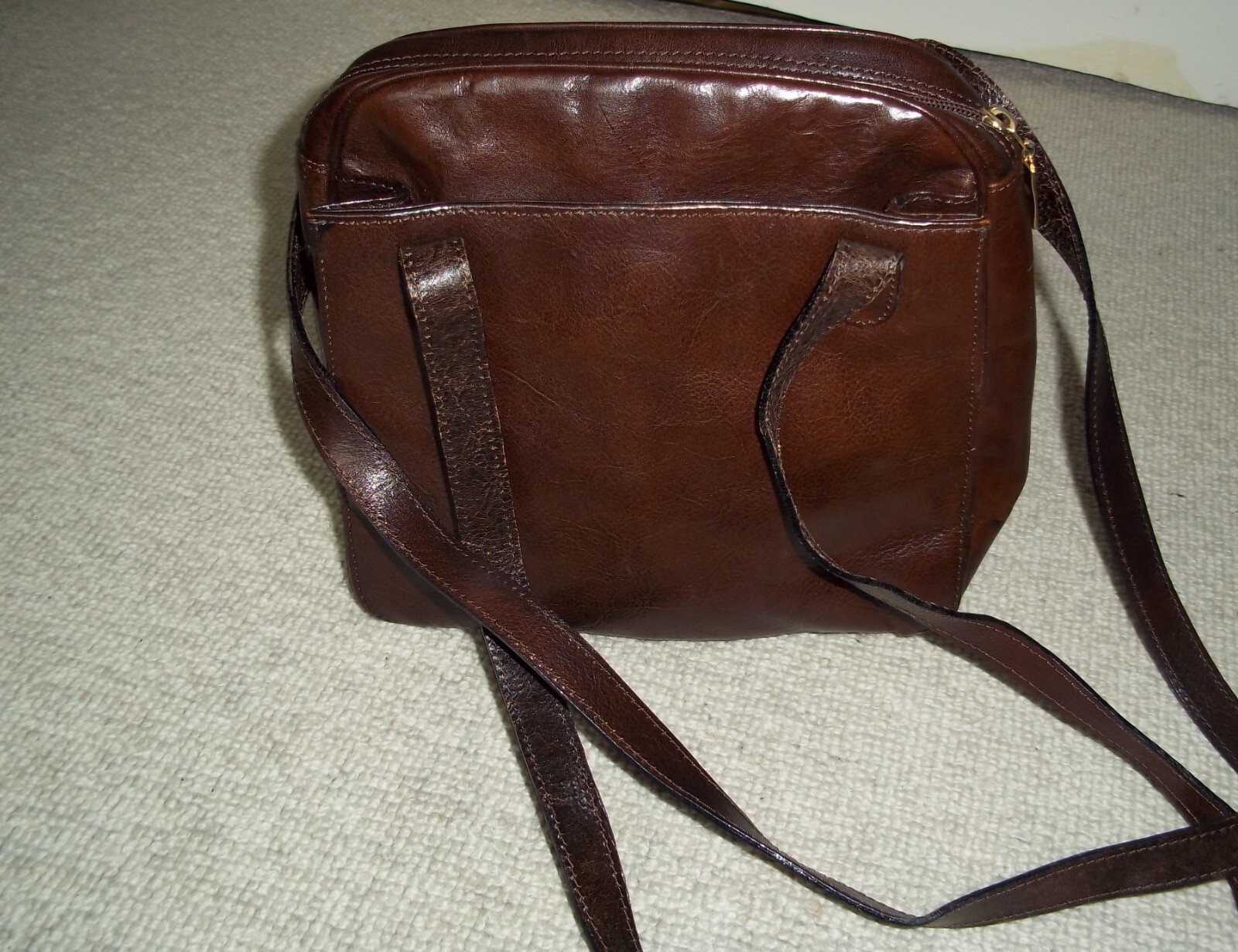 STUNNING VINTAGE M. BELLO's DARK TAN LEATHER SHOULDER BAG eBay