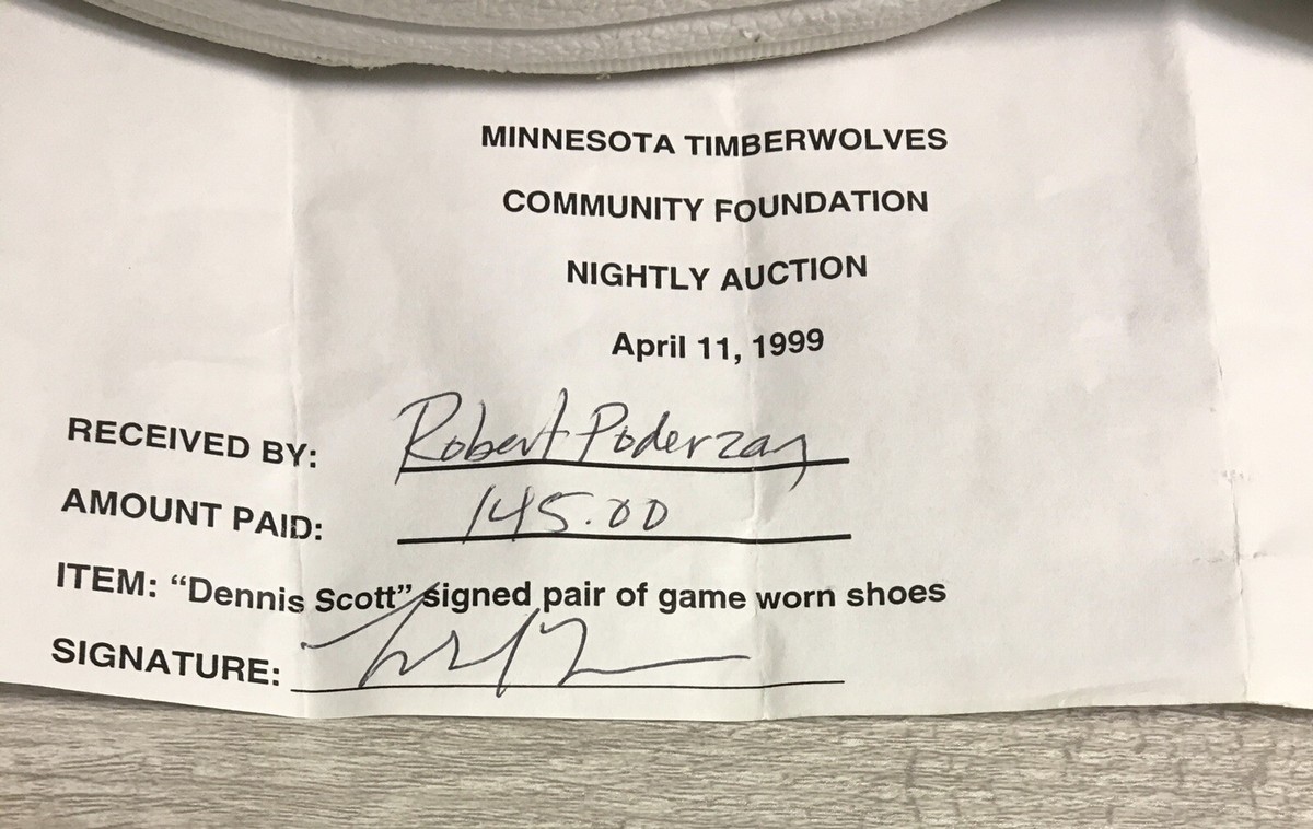Dennis Scott Signed Game Worn Shoes Auto Authentic 