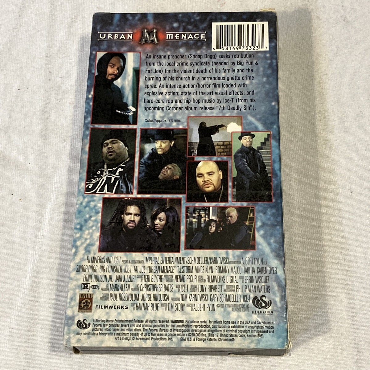 Urban Menace - VHS - Action Horror Hip Hop - Ice-T - Snoop Dogg