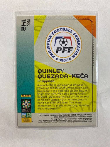 Quinley Quezada-Keca 2023 Women's World Cup #142 Panini Card Rookie Philippines - Picture 2 of 2