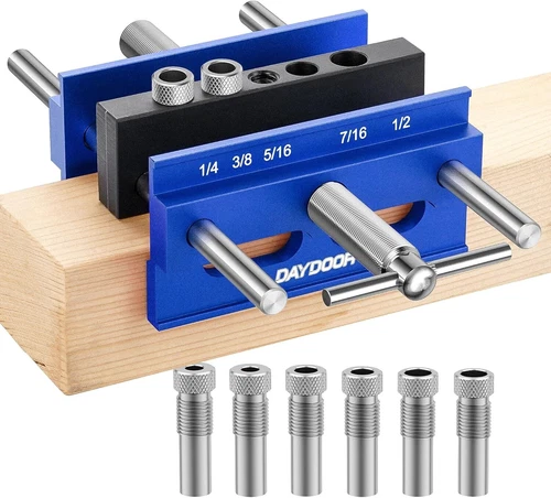6.7'' Self Centering Doweling Jig, Wide Capacity for Straight Holes, 6 Bushings