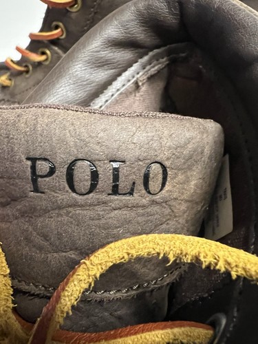 Polo Ralph Lauren Tavis brown leather boots Leather laces men's 8 - Picture 4 of 13