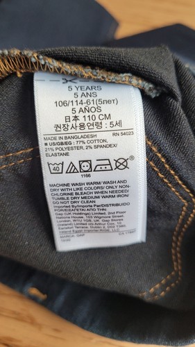 Gap Denim Girls Toddler Jegging Skinny Jeans Dark Blue Wash Size 5 - Picture 4 of 4
