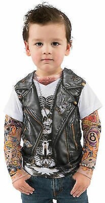 Faux Real Toddler Biker Tattoo Motorcycle Costume Halloween Cute