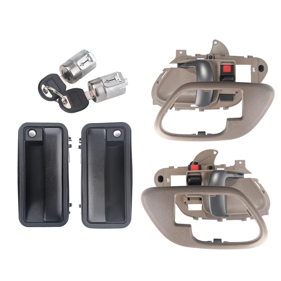 Manija de puerta delantera y cilindro de cerradura con juego de llaves para 95-00 Chevrolet GMC Yukon Foto 2 de 4