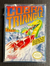 1989 NINTENDO COBRA TRIANGLE VIDEO GAME W/BOX & MANUAL IN PLASTIC CASE 82124 JB