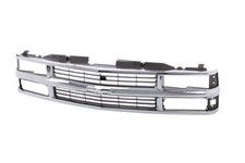 Chrome Grille Wblack Insert For 94-99 Chevy Ck Pickup Suburban Tahoe Blazer
