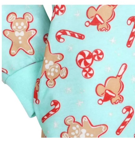 Disney Mickey Bars Mouse Holiday Gingerbread Hooded Romper Pajamas Kids 4 - Picture 2 of 5