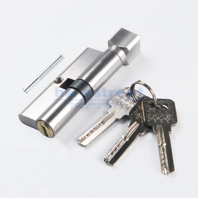 70mm Sliding Security Screen Home Door Lock Cylinder Thumb Turn Hardware w/3 Key