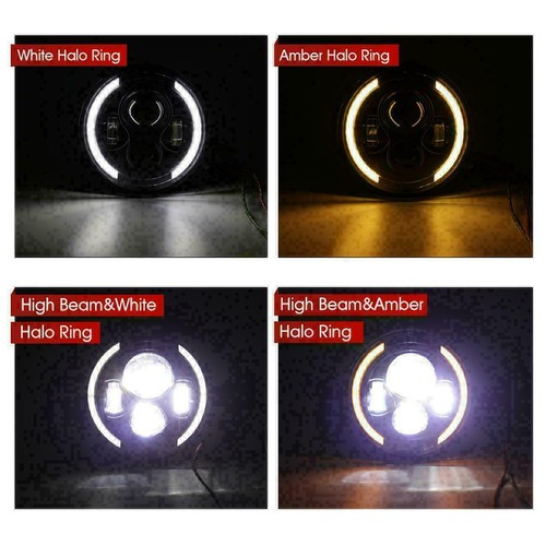 For Kawasaki VN Vulcan Classic Nomad Drifter 1500 7inch DRL Round LED Headlight - Foto 5 di 12