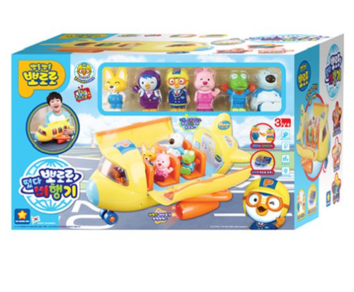 Pororo Flying Airplane with 6 Figures Play-Light,Melody/Free
