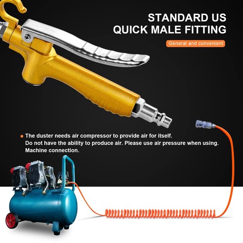 high volume industrial air blow gun with rubber guard air flow nozzle - Picture 5 of 7