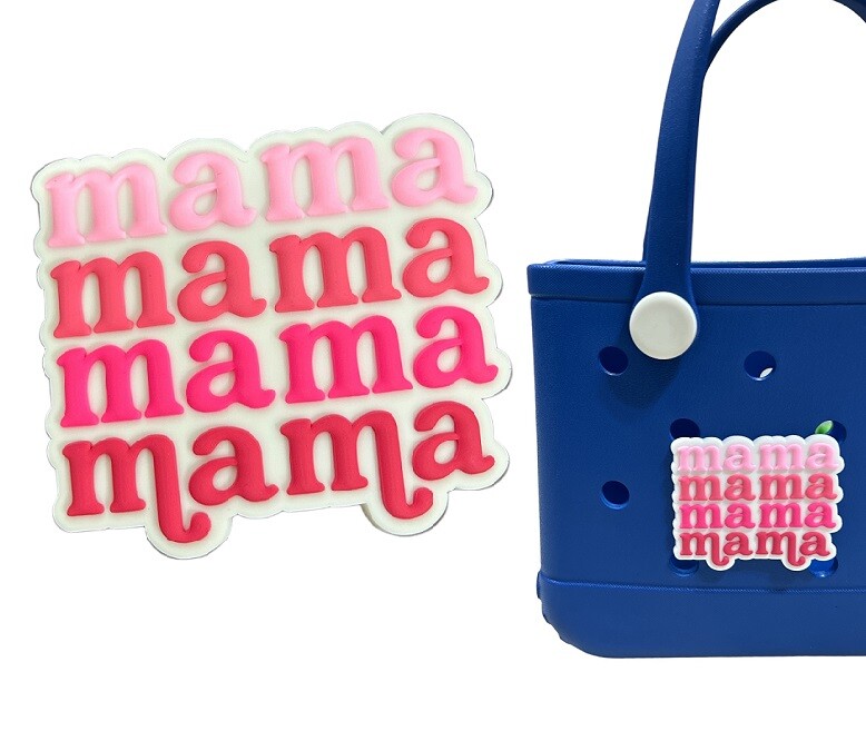 Mom Beach Bag Accessories PVC Rubber Totes Inserts Charms Mom Life