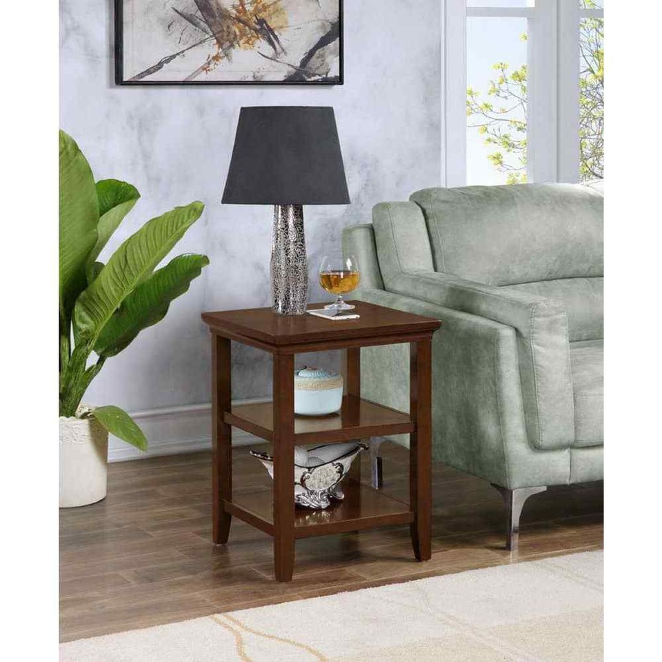 Tribeca 18 in. Espresso Square Rubber Wood End Table eBay