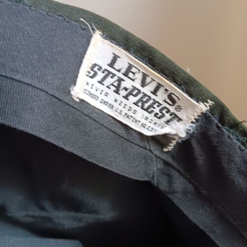 29x31 Vintage 1960's Levi's Big E Sta-Prest Charcoal Gray Slacks/Pants Steel Zip - Picture 3 of 7
