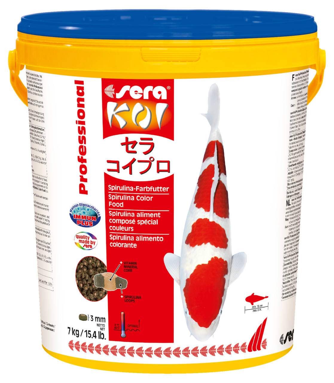 Sera KOI Professional Spirulina 3 mm 7 Kg Eimer / Teich Fischfutter
